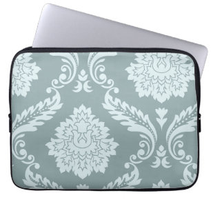 Rococo Damask Kunst I Eendenei Blauw+Turquoise Laptop Sleeve