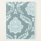Rococo Damask Kunst I Eendenei Blauw+Turquoise Planner (Achterkant)