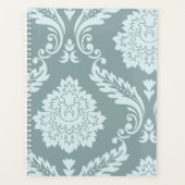 Rococo Damask Kunst I Eendenei Blauw+Turquoise Planner (Voorkant)