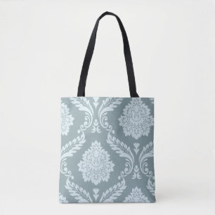 Rococo Damask Kunst I Eendenei Blauw+Turquoise Tote Bag