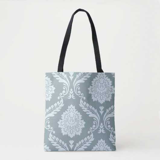 Rococo Damask Kunst I Eendenei Blauw+Turquoise Tote Bag (Voorkant)