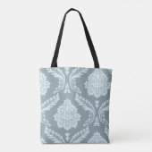 Rococo Damask Kunst I Eendenei Blauw+Turquoise Tote Bag (Achterkant)