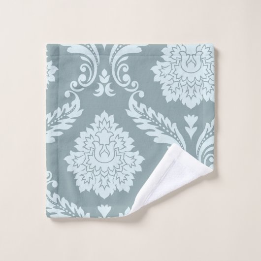 Rococo Damask Kunst I Eendenei Blauw+Turquoise Washandje (Wasdoekje)