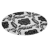 Rococo Damask Lg Patroon Zwart op Wit Snijplank (Hoek)
