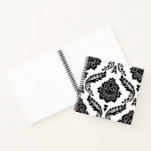 Rococo Damask Lg Pattern Black on White Notitieboek (Binnen)