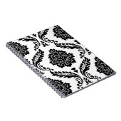 Rococo Damask Lg Pattern Black on White Notitieboek (Rechterzijde)