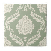 Rococo Damask Lg Pattern Cream on Green Tegeltje (Voorkant)
