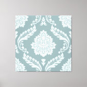 Rococo Damask Lg Pattern Duck Egg Blue+Teal Canvas Afdruk (Voorkant)