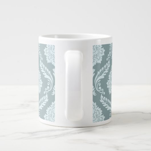 Rococo Damask Lg Pattern Duck Egg Blue+Teal Grote Koffiekop (Achterkant)