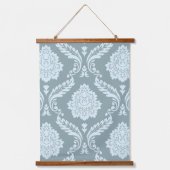 Rococo Damask Lg Pattern Duck Egg Blue+Teal Hangend Wandkleed (Voorkant)