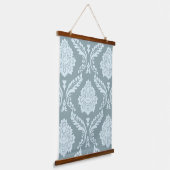 Rococo Damask Lg Pattern Duck Egg Blue+Teal Hangend Wandkleed (Gebogen)