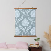 Rococo Damask Lg Pattern Duck Egg Blue+Teal Hangend Wandkleed (Slaapkamer)