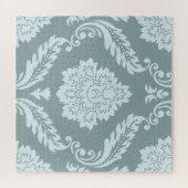 Rococo Damask Lg Pattern Duck Egg Blue+Teal Legpuzzel (Horizontaal)
