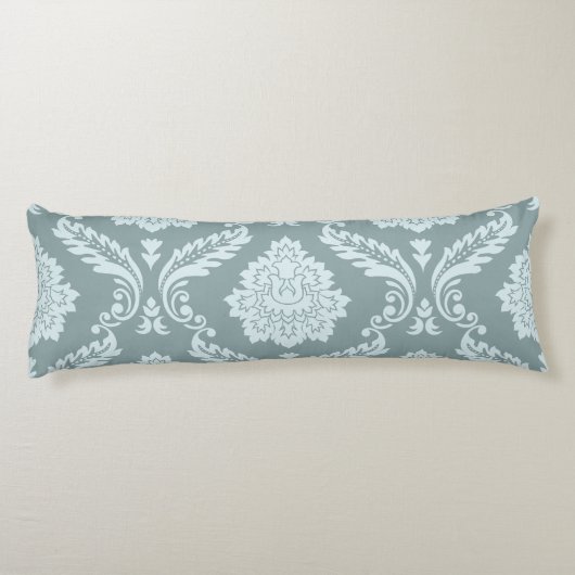 Rococo Damask Lg Pattern Duck Egg Blue+Teal Lichaamskussen (Achterkant)