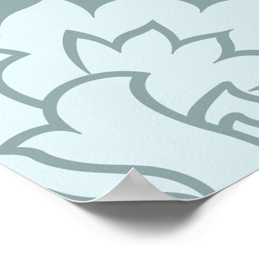 Rococo Damask Lg Pattern Duck Egg Blue+Teal Poster (Hoek)