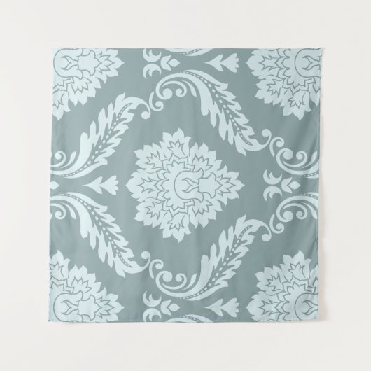 Rococo Damask Lg Pattern Duck Egg Blue+Teal Wandkleed (Voorkant (horizontaal))