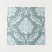 Rococo Damask Lg Pattern Duck Egg Blue+Teal Wandkleed (Voorkant)
