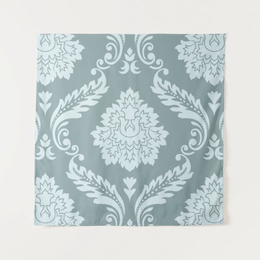 Rococo Damask Lg Pattern Duck Egg Blue+Teal Wandkleed (Voorkant)