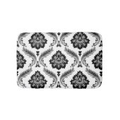 Rococo Damask Lg Pattern Grey Black White Badmat (Voorkant)