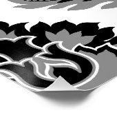 Rococo Damask Lg Pattern Grey Black White Perfect Poster (Hoek)