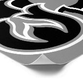 Rococo Damask Lg Pattern Grey Black White Poster (Hoek)