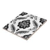 Rococo Damask Lg Pattern Grey Black White Tegeltje (Zijkant)