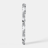 Rococo Damask Line Pattern Black on White iPhone 15 Case (Rechterkant)