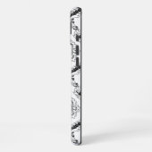 Rococo Damask Line Pattern Black on White iPhone Hoesje (Linkerkant)