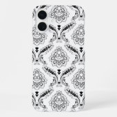 Rococo Damask Line Pattern Black on White iPhone Hoesje (Achterkant)