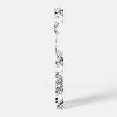 Rococo Damask Line Pattern Black on White iPhone Hoesje (Linkerkant)