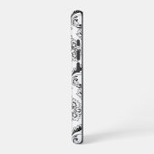 Rococo Damask Line Pattern Black on White iPhone Hoesje (Linkerkant)