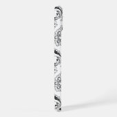 Rococo Damask Line Pattern Black on White iPhone Hoesje (Rechterkant)