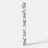 Rococo Damask Line Pattern Black on White iPhone Hoesje (Linkerkant)