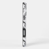 Rococo Damask Line Pattern Black on White iPhone Hoesje (Rechterkant)
