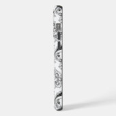 Rococo Damask Line Pattern Black on White iPhone Hoesje (Linkerkant)