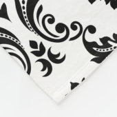 Rococo Damask Pattern Black on White Fleece Deken (Hoek)