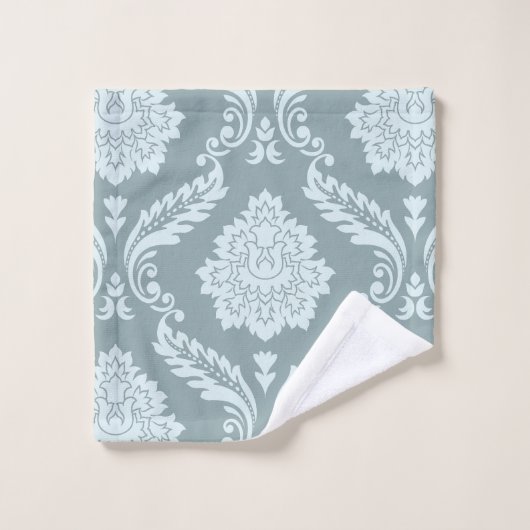 Rococo Damask Pattern Duck Egg Blue+Teal Bad Handdoek (Wasdoekje)