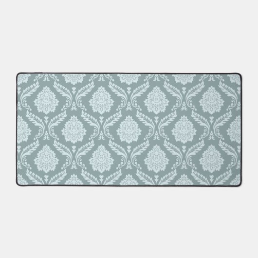 Rococo Damask Pattern Duck Egg Blue+Teal Bureaumat (Voorkant)