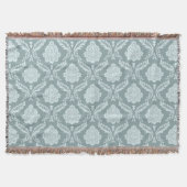 Rococo Damask Pattern Duck Egg Blue+Teal Deken (Voorkant)
