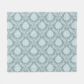 Rococo Damask Pattern Duck Egg Blue+Teal Fleece Deken (Voorkant (Horizontaal))