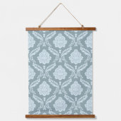 Rococo Damask Pattern Duck Egg Blue+Teal Hangend Wandkleed (Voorkant)