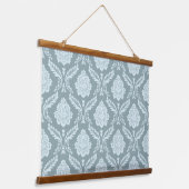 Rococo Damask Pattern Duck Egg Blue+Teal Hangend Wandkleed (Gebogen)