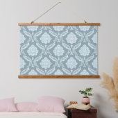 Rococo Damask Pattern Duck Egg Blue+Teal Hangend Wandkleed (Slaapkamer)