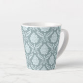 Rococo Damask Pattern Duck Egg Blue+Teal Latte Mok (Rechterhoek)
