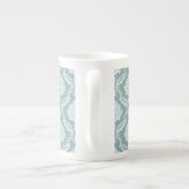 Rococo Damask Pattern Duck Egg Blue+Teal Porselein Kop (Achterkant)
