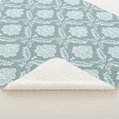 Rococo Damask Pattern Duck Egg Blue+Teal Sherpa Deken (3/4)
