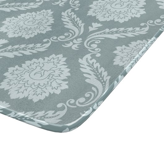 Rococo Damask Pattern Duck Egg Blue+Teal Snijplank (Hoek)
