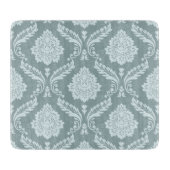 Rococo Damask Pattern Duck Egg Blue+Teal Snijplank (Voorkant)