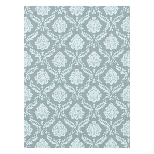 Rococo Damask Pattern Duck Egg Blue+Teal Tafelkleed (Voorkant)