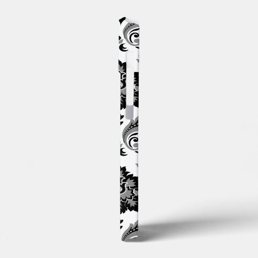 Rococo Damask Pattern Grey Black White Case-Mate iPhone Case (Achterkant / Links)